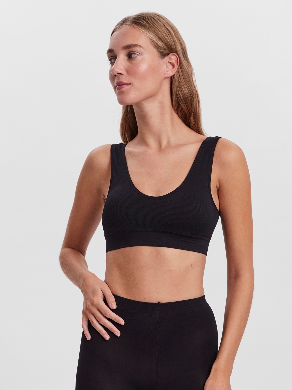 Bustier BH mit Cups 2-er Stück Pack ohne Bügel Ripp Soft Bra Top VMAGNES Bustier BH mit Cups 2-er Stück Pack ohne Bügel Ripp Soft Bra Top VMAGNES