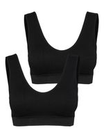 VERO MODA Damen Bustier BH mit Cups 2-er Stück Pack Soft Bra ohne Bügel Ripp Crop Top Basic VMAGNES
