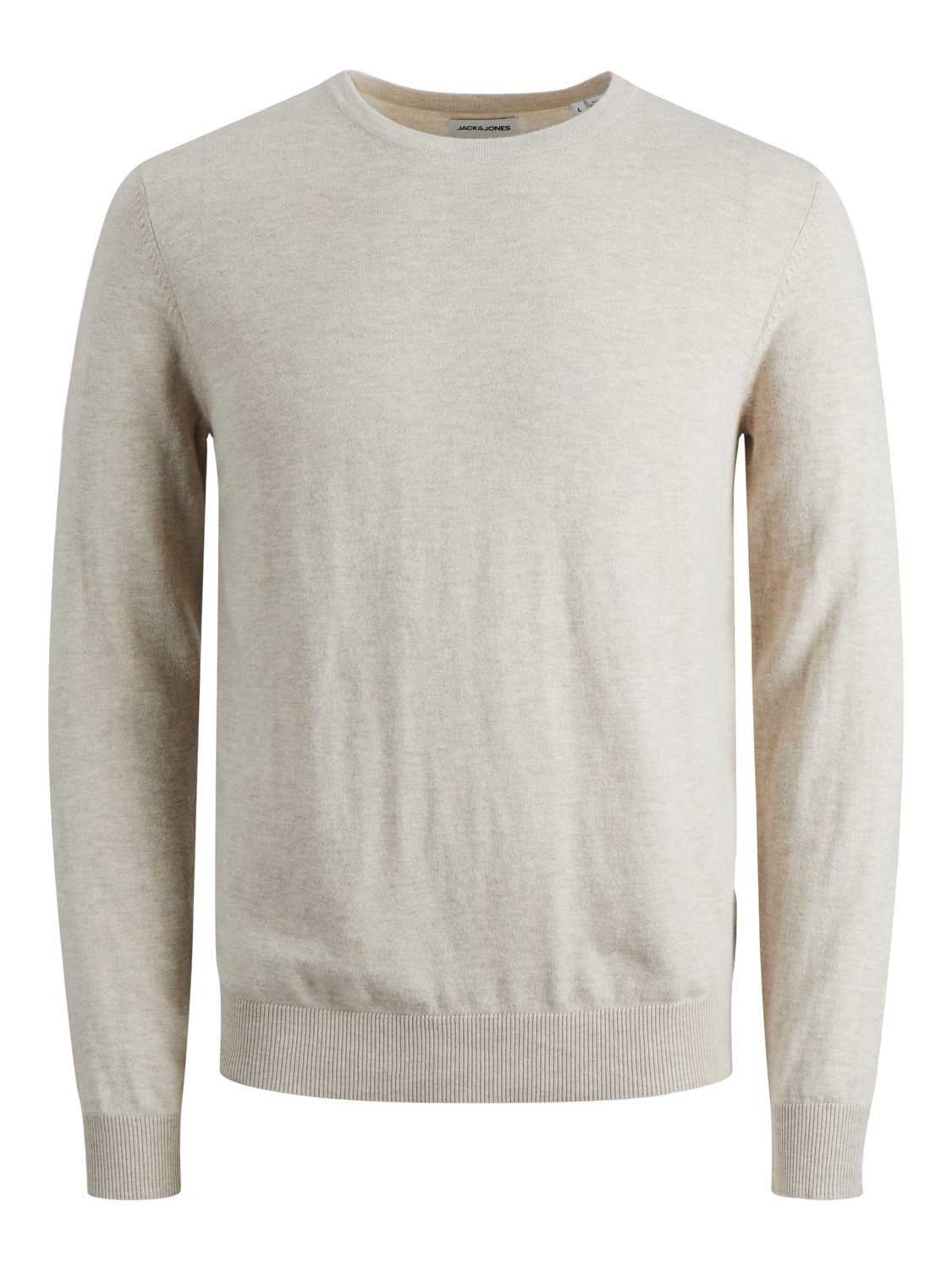 Jack & Jones JACK & JONES Dünner Langarm Strickpullover Rundhals Basic – Hellgrau, Bild 1