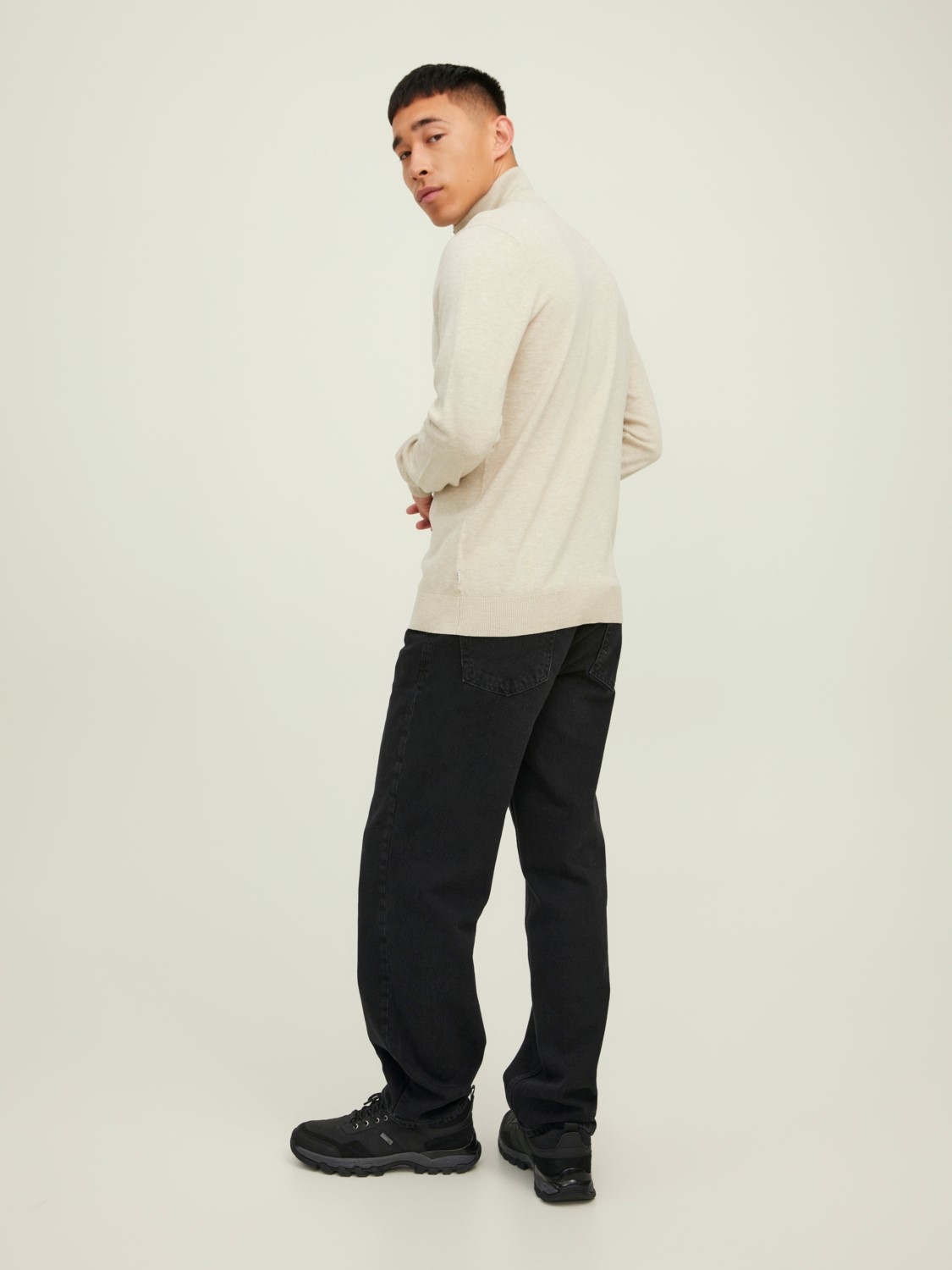 Dünner Strickpullover Stehkragen Sweater mit Zip Langarm Basic JJEEMIL Dünner Strickpullover Stehkragen Sweater mit Zip Langarm Basic JJEEMIL