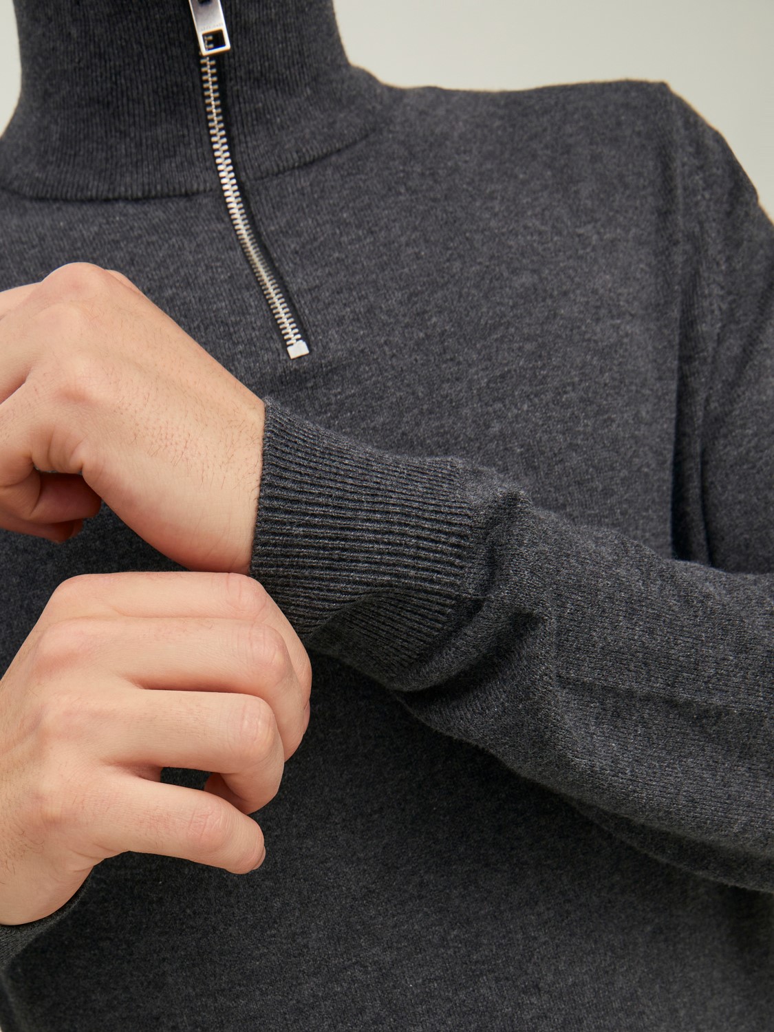 Dünner Strickpullover Stehkragen Sweater mit Zip Langarm Basic JJEEMIL Dünner Strickpullover Stehkragen Sweater mit Zip Langarm Basic JJEEMIL