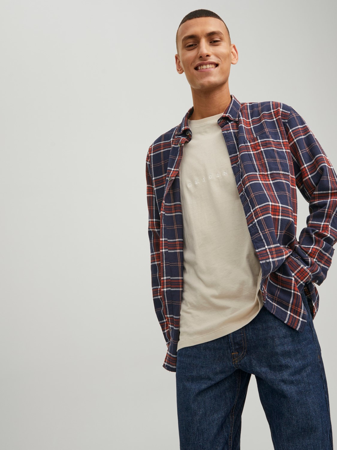 Kariertes Hemd Basic Flanell Langarm Freizeit Shirt JJECLASSIC Kariertes Hemd Basic Flanell Langarm Freizeit Shirt JJECLASSIC