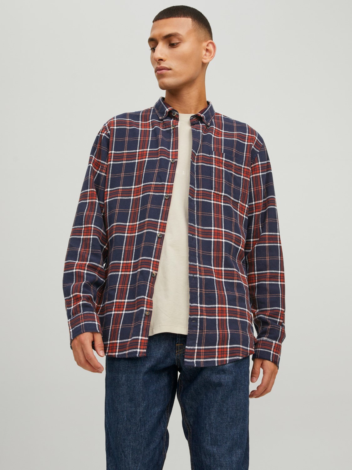 Kariertes Hemd Basic Flanell Langarm Freizeit Shirt JJECLASSIC Kariertes Hemd Basic Flanell Langarm Freizeit Shirt JJECLASSIC