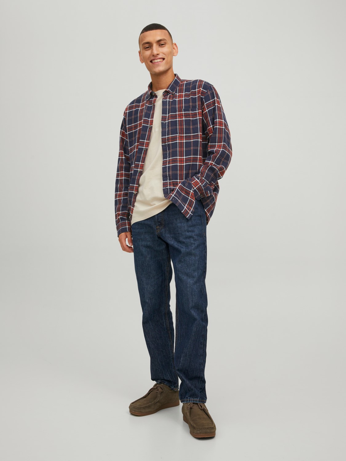Kariertes Hemd Basic Flanell Langarm Freizeit Shirt JJECLASSIC Kariertes Hemd Basic Flanell Langarm Freizeit Shirt JJECLASSIC