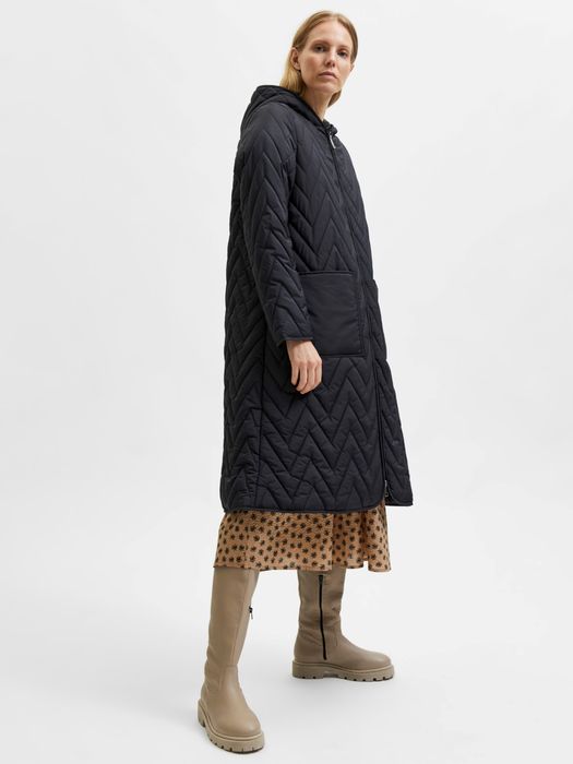 Selected Femme SELECTED FEMME Lange Steppjacke Leicht Wattierter – Schwarz, Bild 3