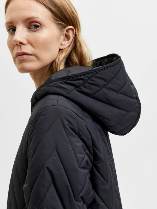 Selected Femme SELECTED FEMME Lange Steppjacke Leicht Wattierter – Schwarz, Bild 6