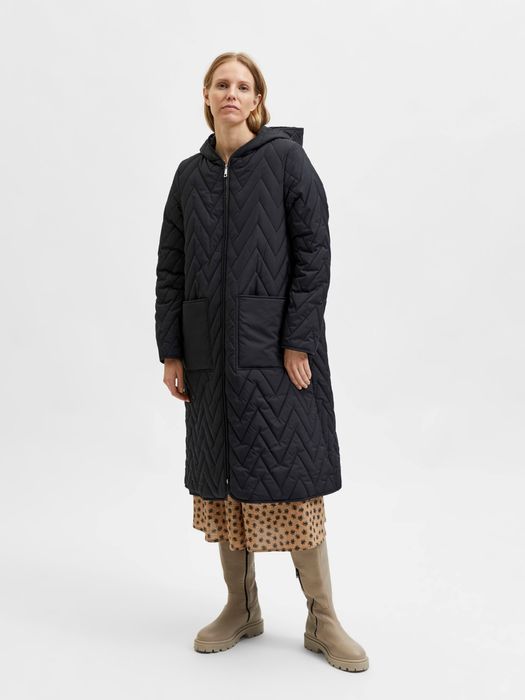 Selected Femme SELECTED FEMME Lange Steppjacke Leicht Wattierter – Schwarz, Bild 5