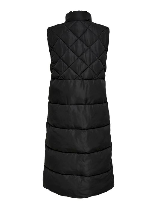 Only ONLY Lange Puffer Weste Wattierte Stepp Jacke ohne Ärmel und – Schwarz, Bild 7
