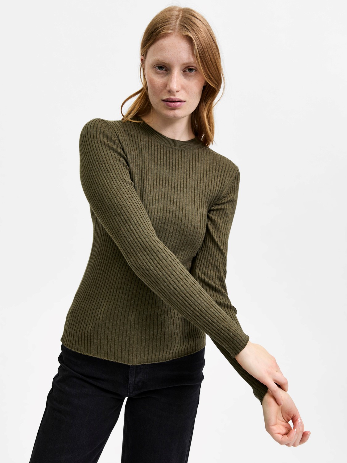 Basic Strickpullover Langarm Stretch Rundhals Sweater SLFLYDIA Basic Strickpullover Langarm Stretch Rundhals Sweater SLFLYDIA