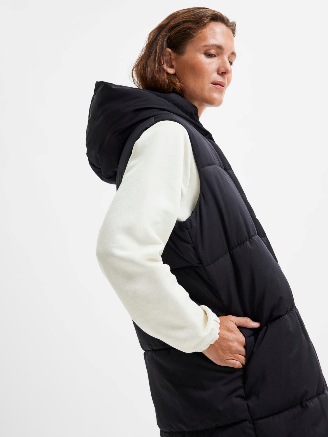 Lange Puffer Weste Warm Wattierte Stepp Übergangsjacke Ärmellos SLFALINA Lange Puffer Weste Warm Wattierte Stepp Übergangsjacke Ärmellos SLFALINA