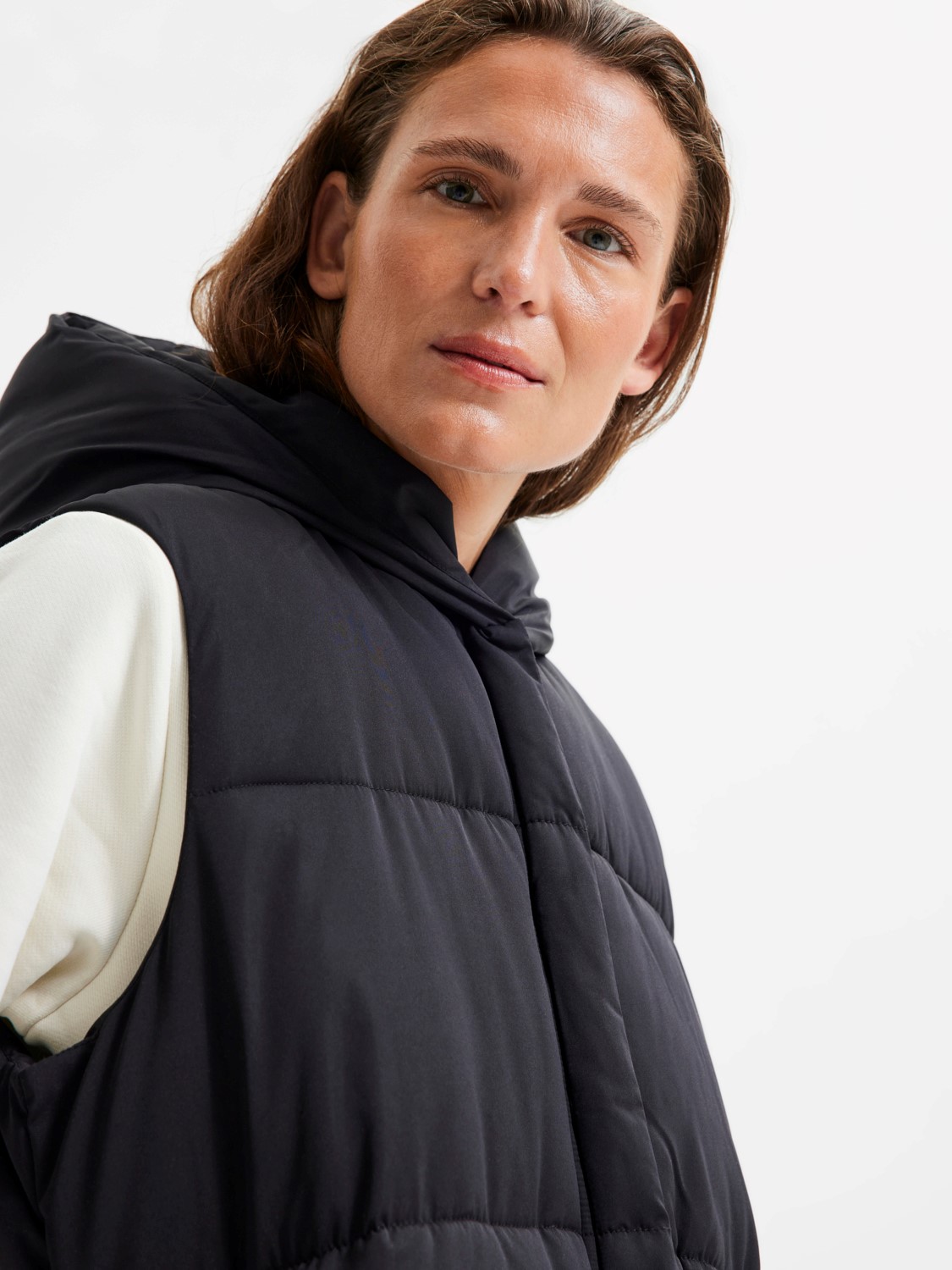 Lange Puffer Weste Warm Wattierte Stepp Übergangsjacke Ärmellos SLFALINA Lange Puffer Weste Warm Wattierte Stepp Übergangsjacke Ärmellos SLFALINA