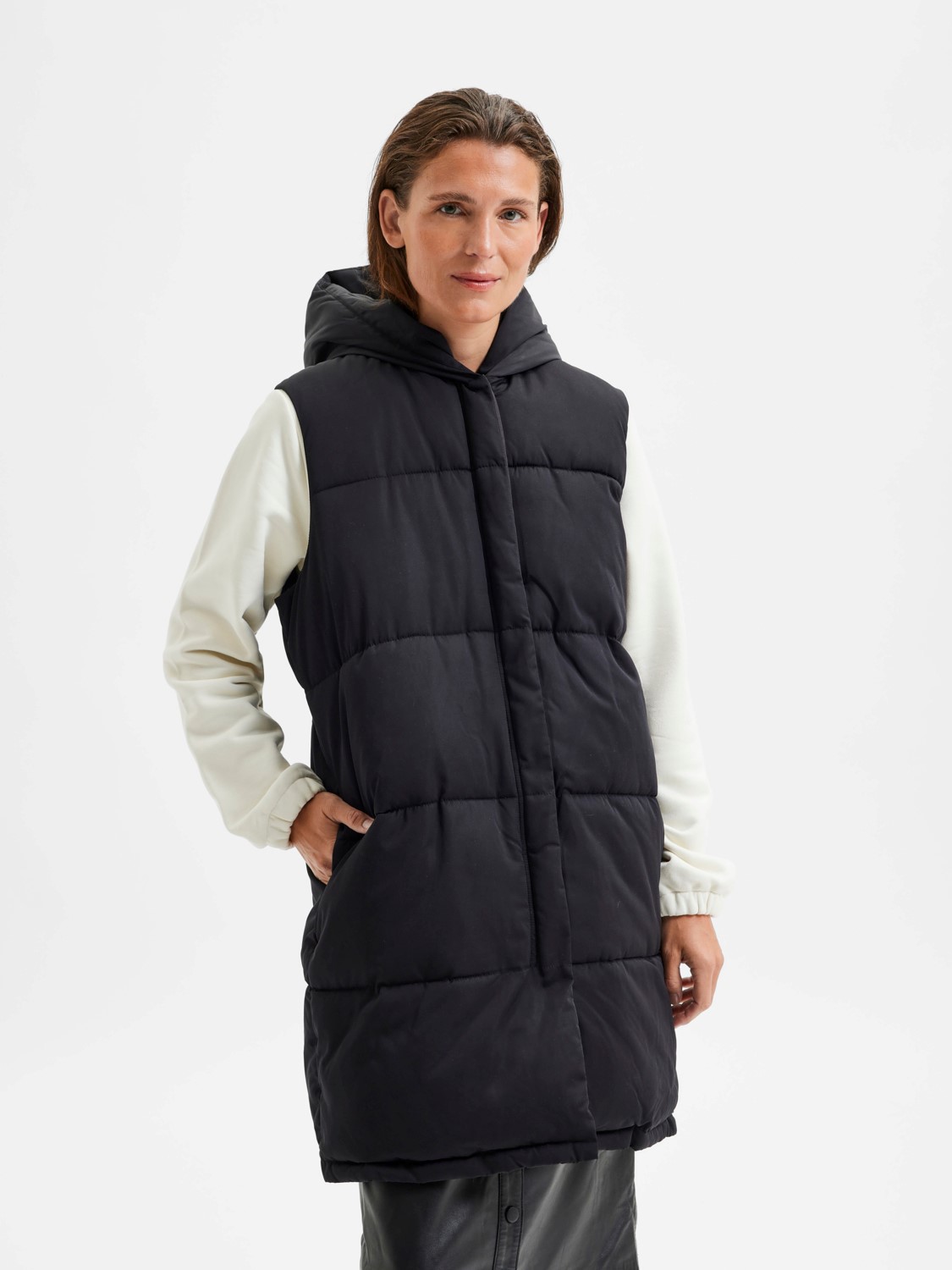 Lange Puffer Weste Warm Wattierte Stepp Übergangsjacke Ärmellos SLFALINA Lange Puffer Weste Warm Wattierte Stepp Übergangsjacke Ärmellos SLFALINA