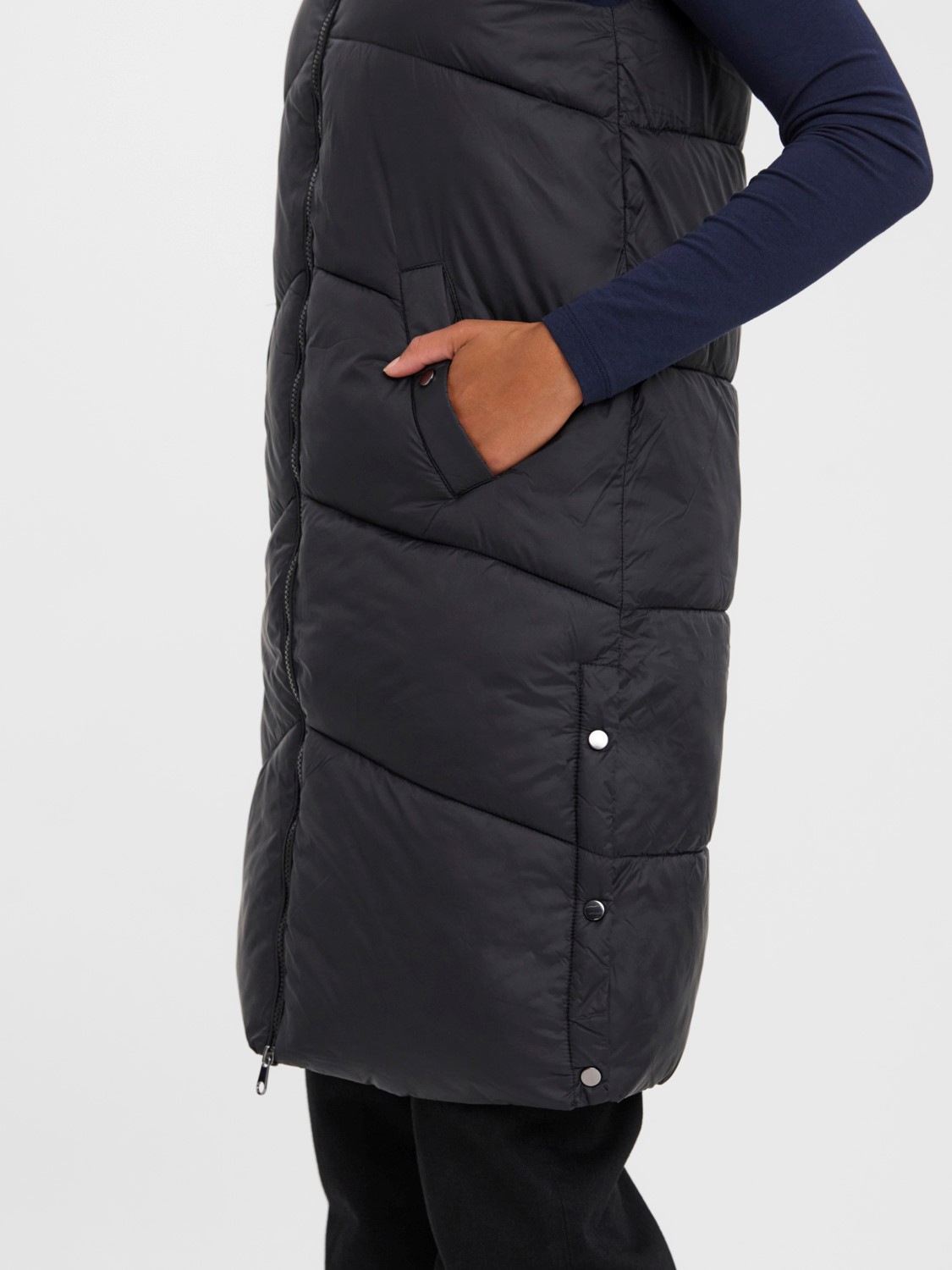 Lange Puffer Weste Wattierte Stepp Jacke ohne Ärmel und Kapuze VMUPPSALA Lange Puffer Weste Wattierte Stepp Jacke ohne Ärmel und Kapuze VMUPPSALA