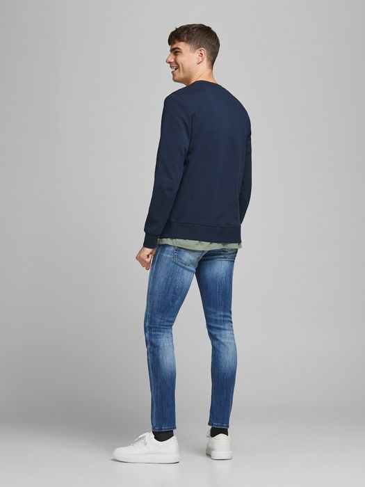 Jack & Jones JACK & JONES Basic Sweater Langarm Sweatshirt Rundhals Pullover – Blau, Bild 3