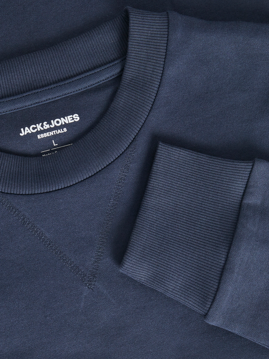 Jack & Jones JACK & JONES Basic Sweater Langarm Sweatshirt Rundhals Pullover – Blau, Bild 4