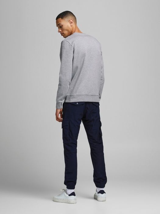 Jack & Jones JACK & JONES Basic Sweater Langarm Sweatshirt Rundhals Pullover – Grau, Bild 3