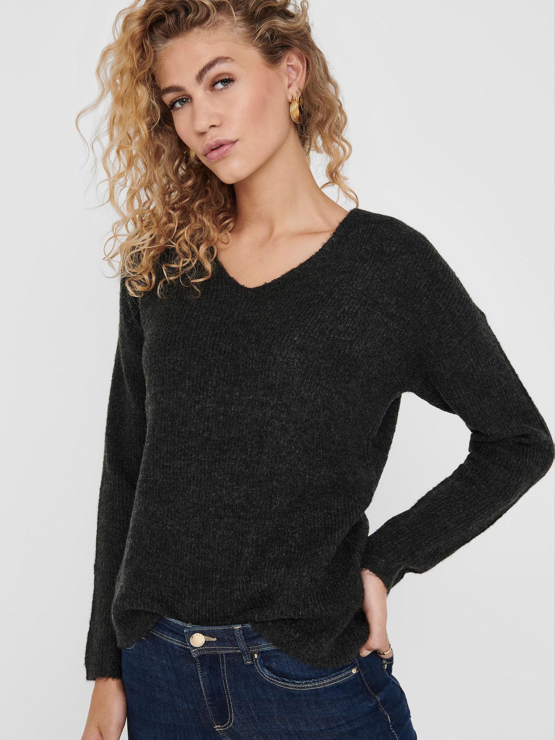 ONLY_SpringSummer2020_3525747_15204588_6.jpg Warmer Strickpullover Stretch Sweater V-Ausschnitt Langarm ONLDANIELLA