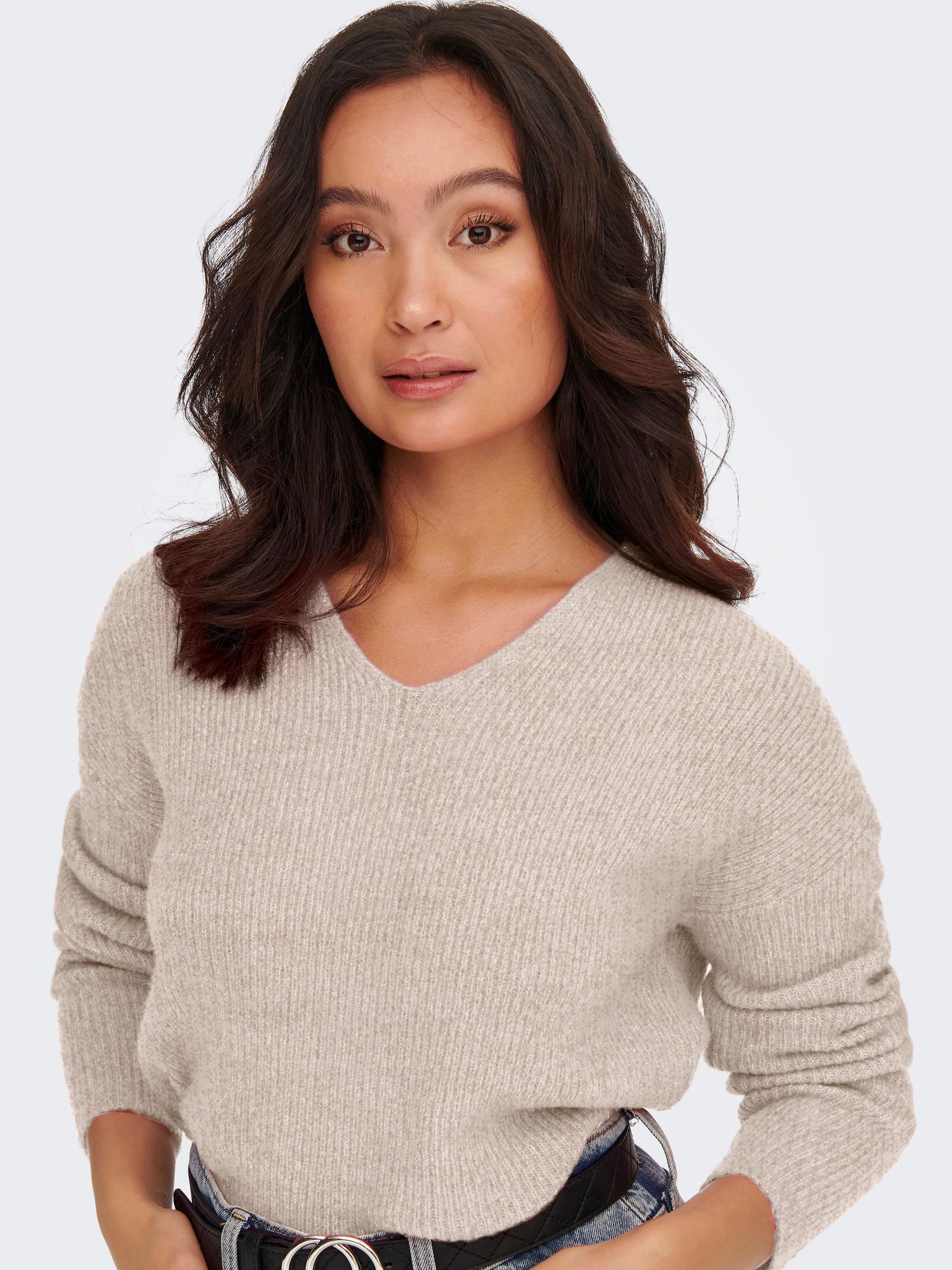 ONLY_SpringSummer2020_3735116_15204588_4.jpg Warmer Strickpullover Stretch Sweater V-Ausschnitt Langarm ONLDANIELLA