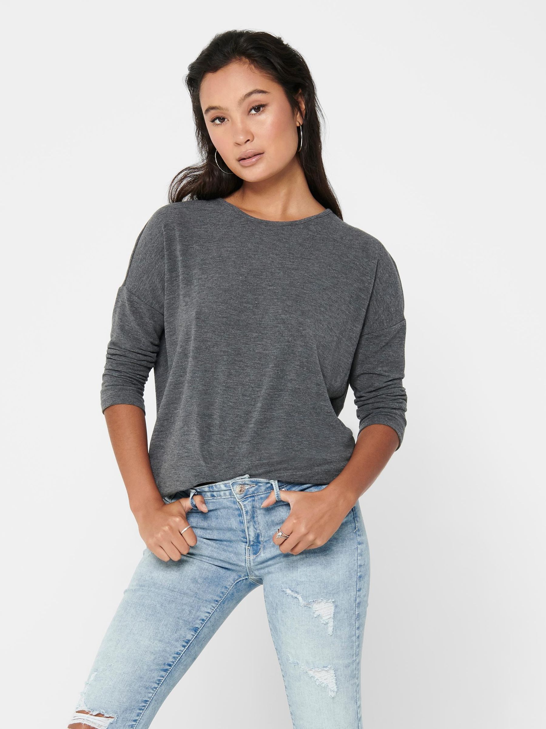 ONLY_SpringSummer2020_2812430_15157920_3.jpg Dünner Basic Strickpullover 3/4 Langarm Stretch Sweater ONLGLAMOUR