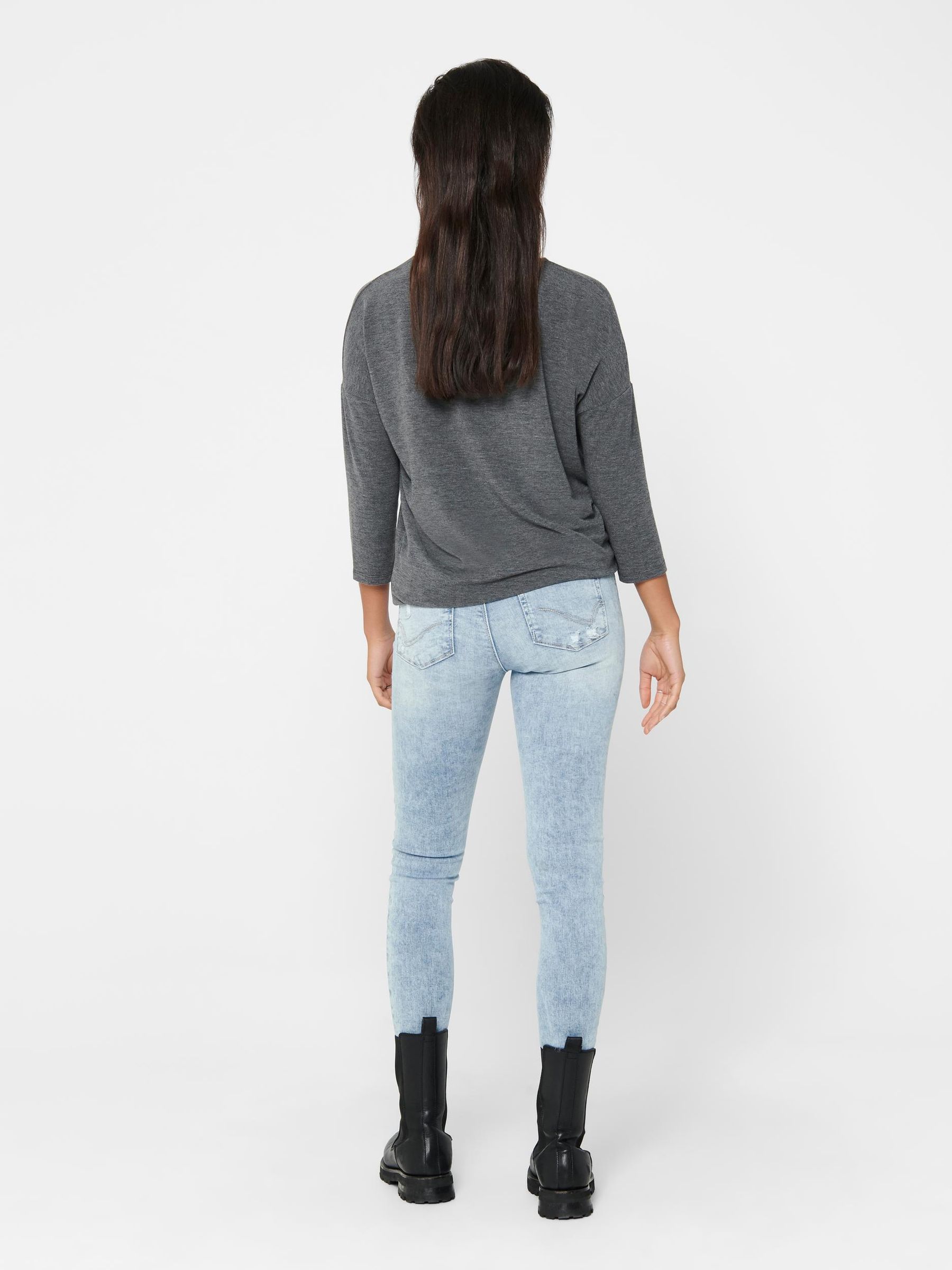 ONLY_SpringSummer2020_2812430_15157920_4.jpg Dünner Basic Strickpullover 3/4 Langarm Stretch Sweater ONLGLAMOUR