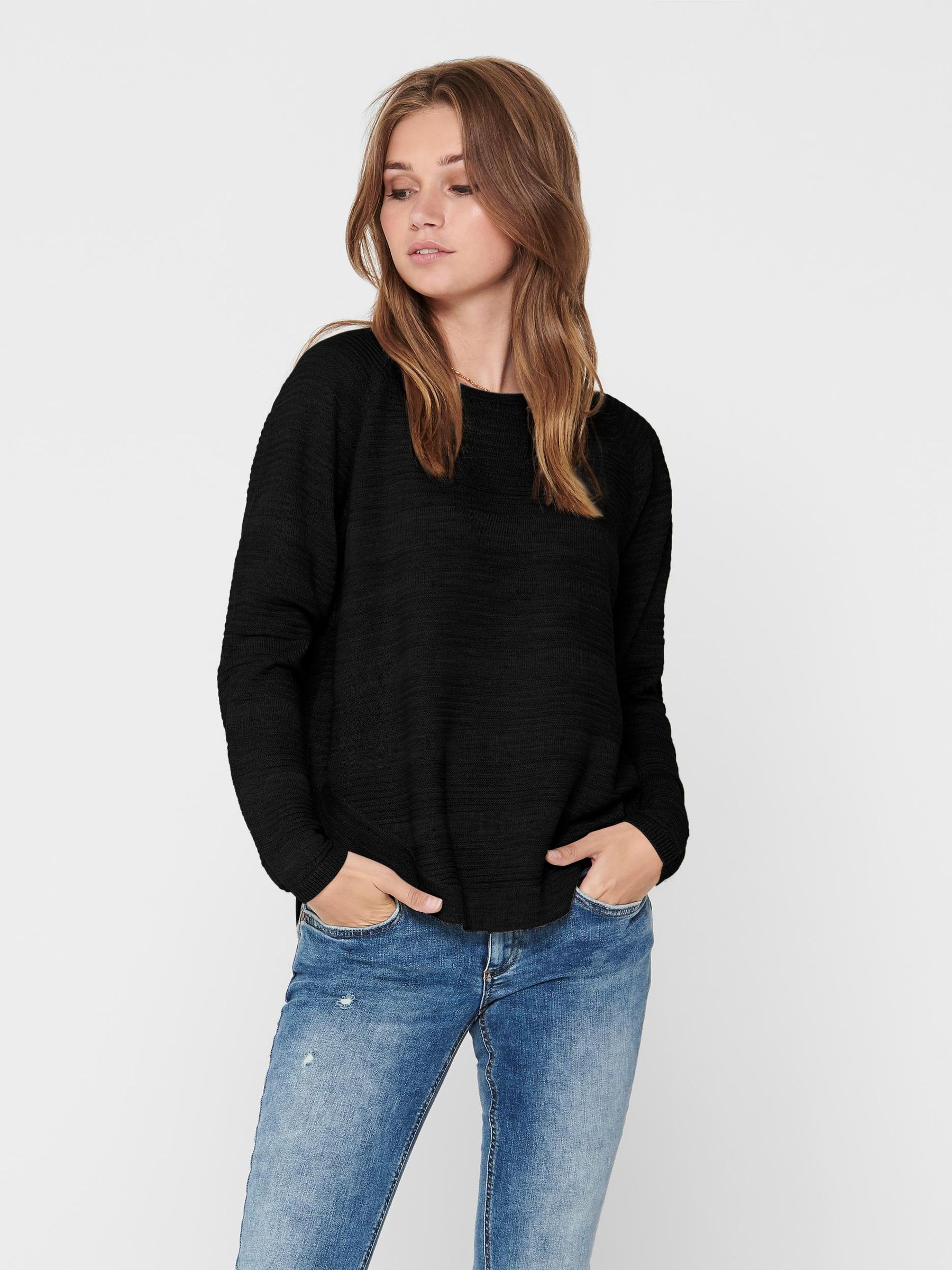 ONLY_NOOS2017_2624267_15141866_3.jpg Dünner Strick Pullover Langarm Basic Stretch Sweater ONLCAVIAR