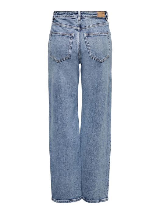 Only ONLY High Waist Jeans Stretch Denim Schlaghose 5-Pocket Wide Leg – Blau, Bild 8