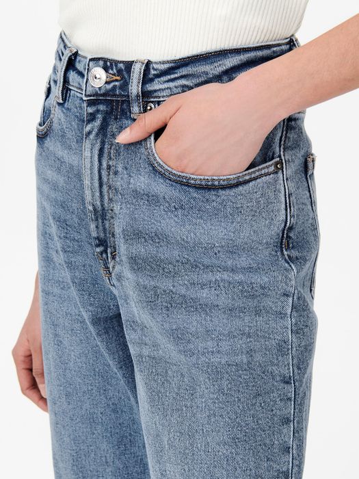Only ONLY High Waist Jeans Stretch Denim Schlaghose 5-Pocket Wide Leg – Blau, Bild 6