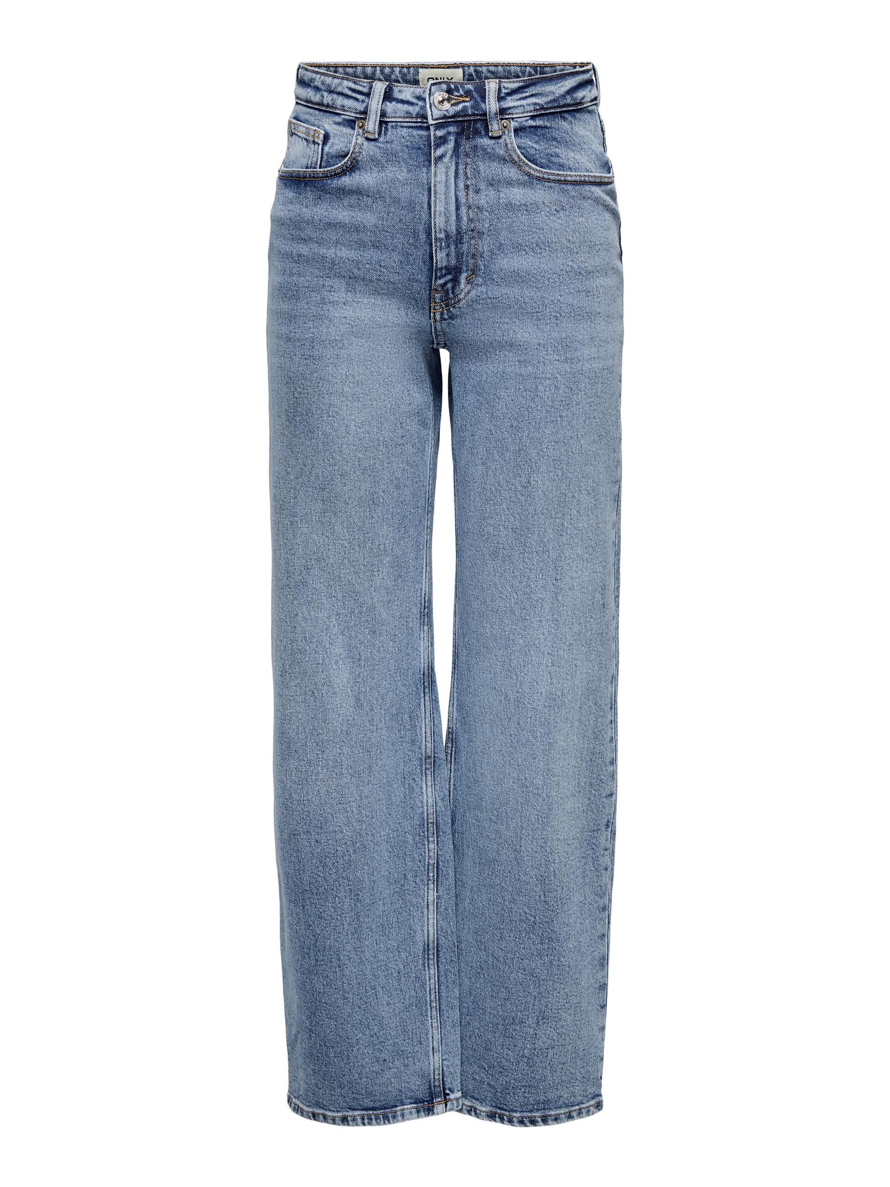 Only ONLY High Waist Jeans Stretch Denim Schlaghose 5-Pocket Wide Leg – Blau, Bild 1