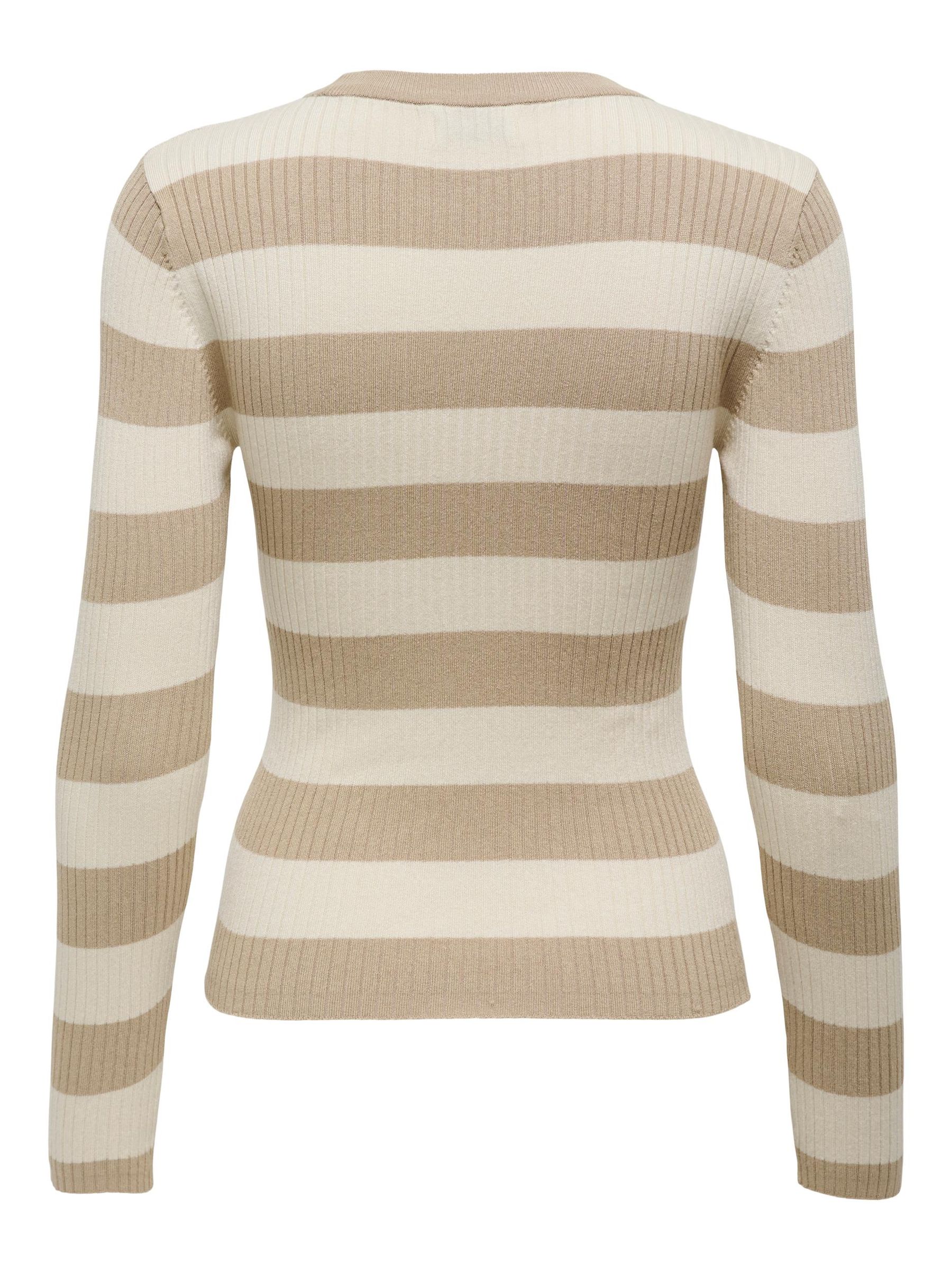 JDY_Autumnwinter_4512367_15277223_2.jpg Gestreifter Langarm Strickpullover Striped Oberteil Knit Sweater JDYPLUM