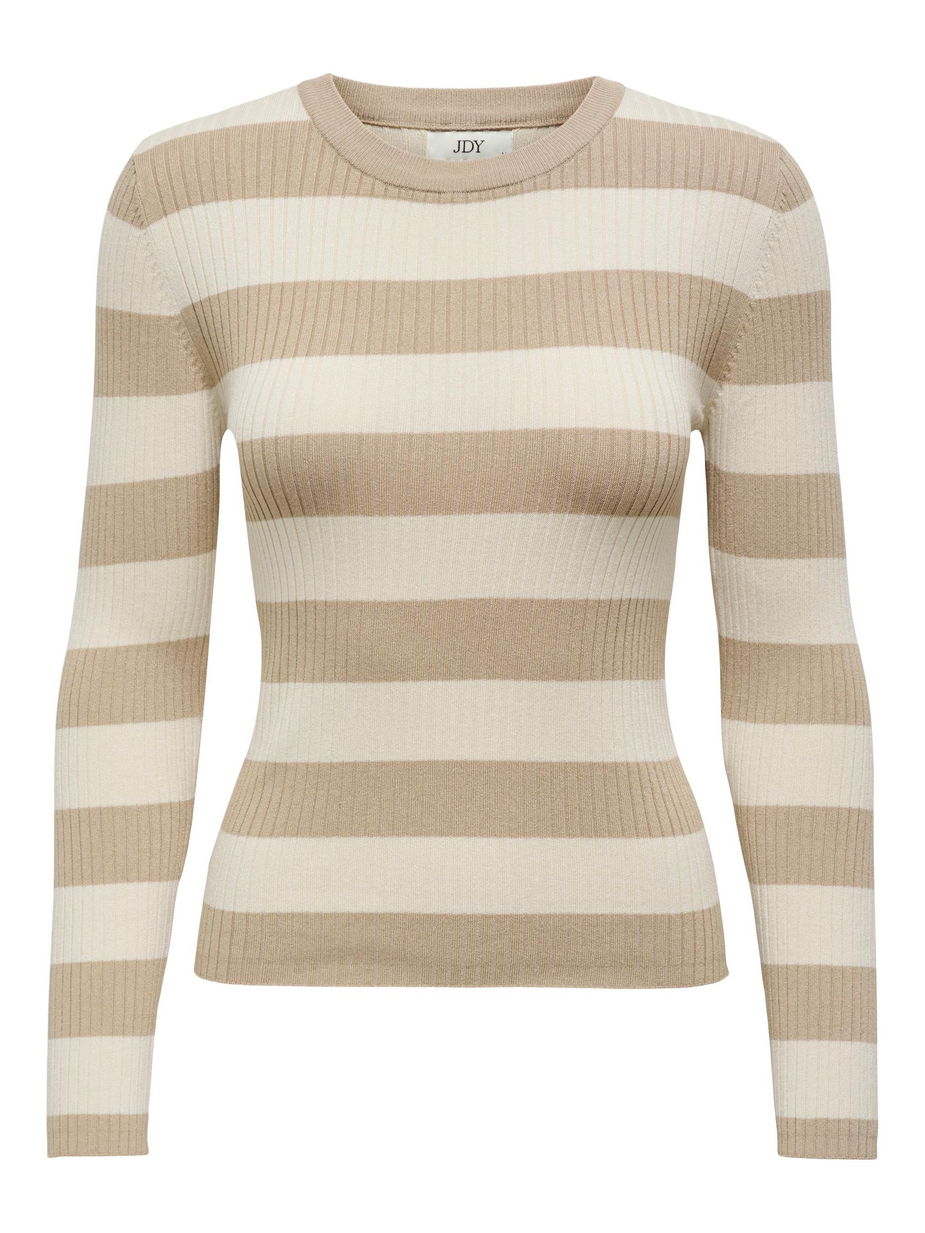 JDY_Autumnwinter_4512367_15277223.jpg Gestreifter Langarm Strickpullover Striped Oberteil Knit Sweater JDYPLUM