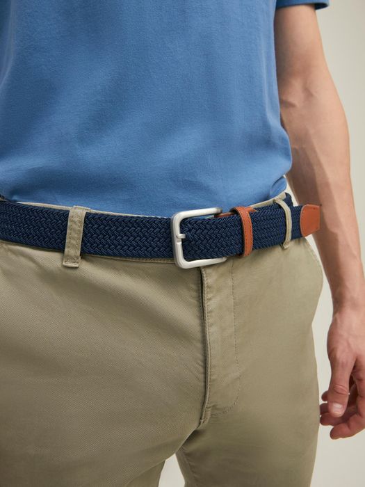 Jack & Jones JACK & JONES Elastischer Stoff Flecht Gürtel Stretch Belt ohne – Navy, Bild 4