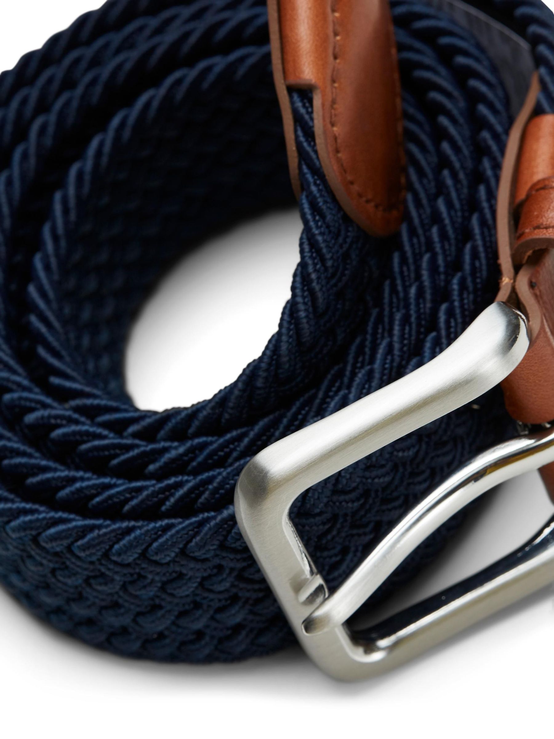 Jack & Jones JACK & JONES Elastischer Stoff Flecht Gürtel Stretch Belt ohne – Navy, Bild 2