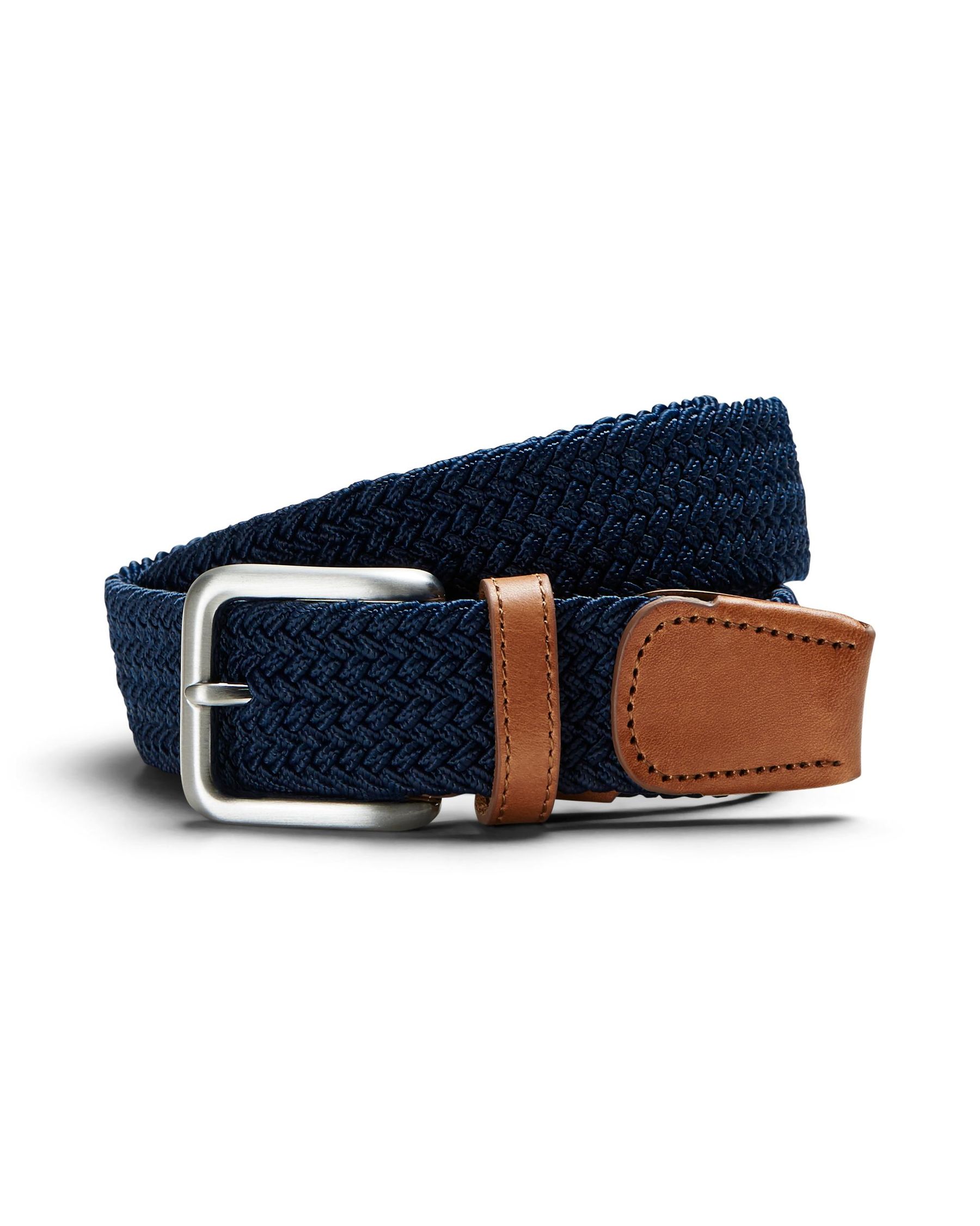 Jack & Jones JACK & JONES Elastischer Stoff Flecht Gürtel Stretch Belt ohne – Navy, Bild 1