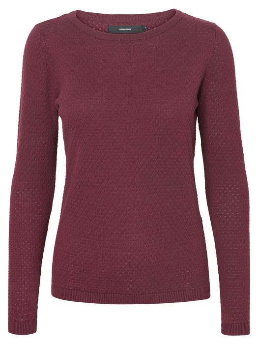 VERO MODA Eleganter Feinstrick Sweater Struktur Longsleeve