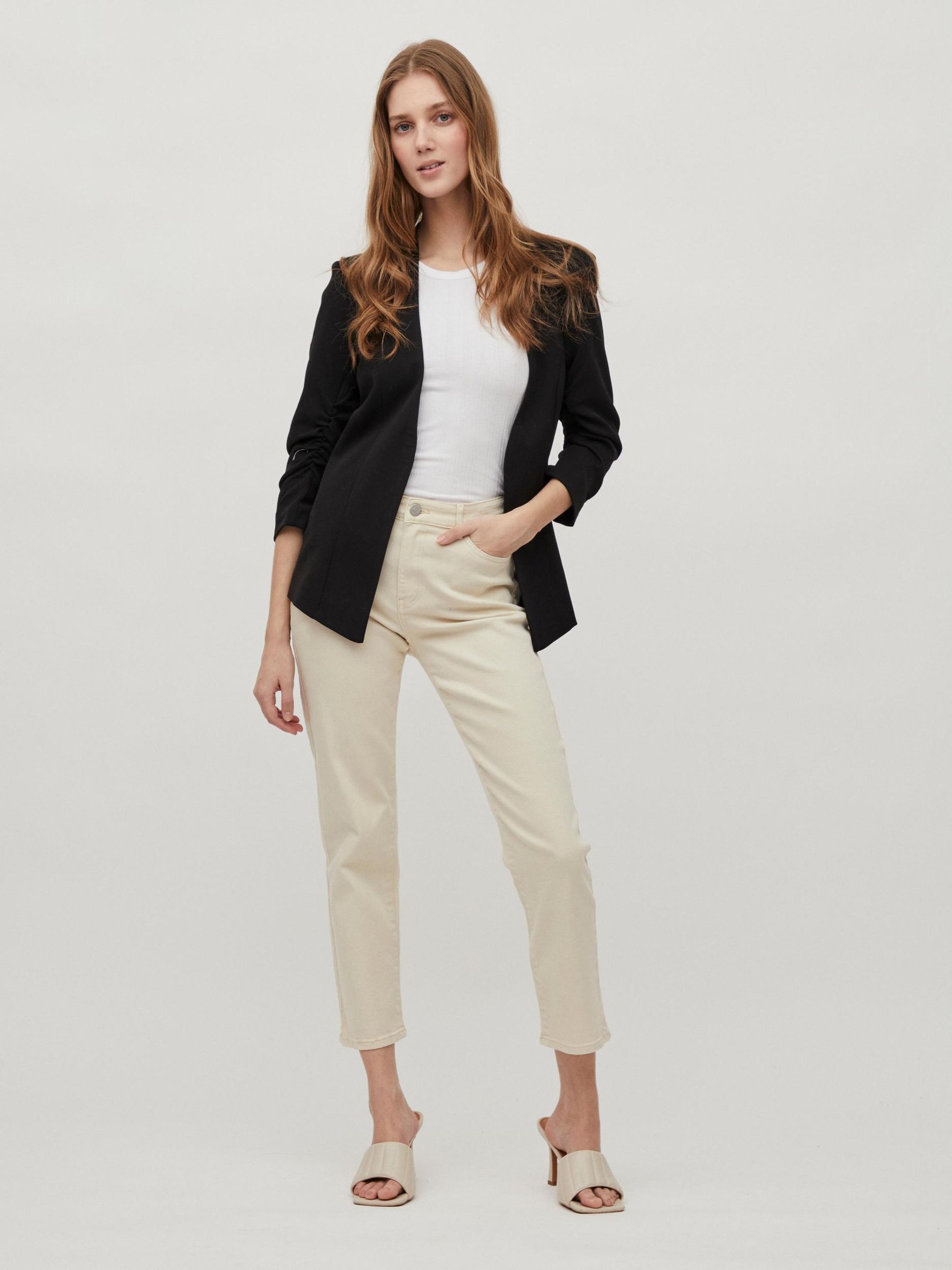 VILA_NOOS2016_2422288_14039434_5.jpg 3/4 Ärmel Blazer Dünne Jacke mit Schulterpolster Business Basic VIHER