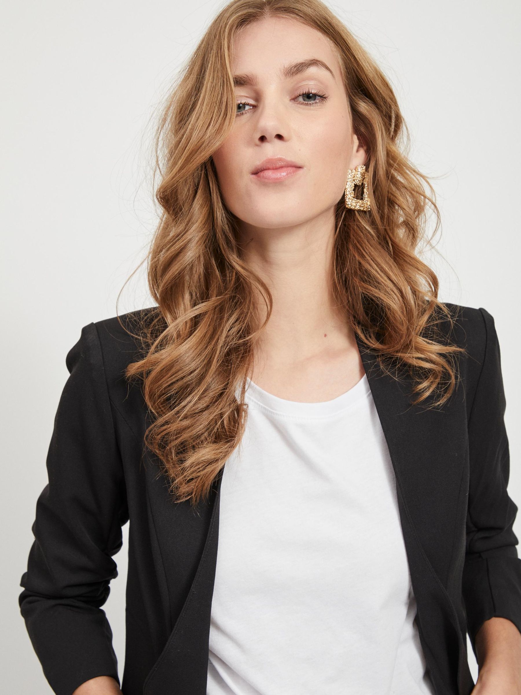 VILA_NOOS2016_2422288_14039434_7.jpg 3/4 Ärmel Blazer Dünne Jacke mit Schulterpolster Business Basic VIHER