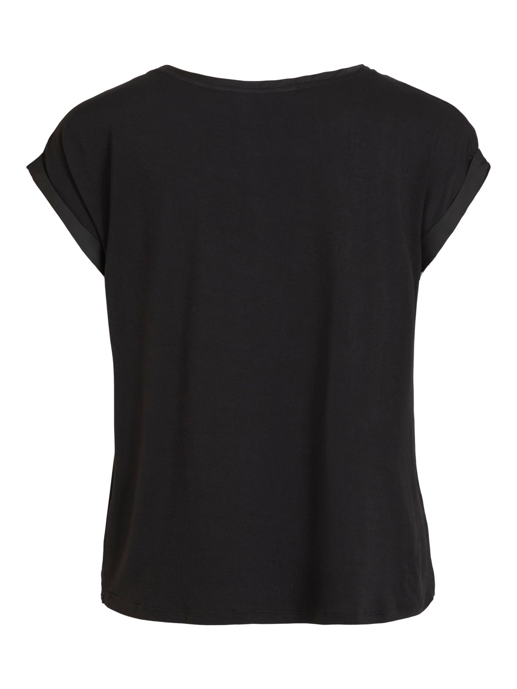 VILA_FallWinter2020_3569118_14059563_2.jpg Satin Blusen T-Shirt Kurzarm Basic Glänzendes Oberteil VIELLETTE