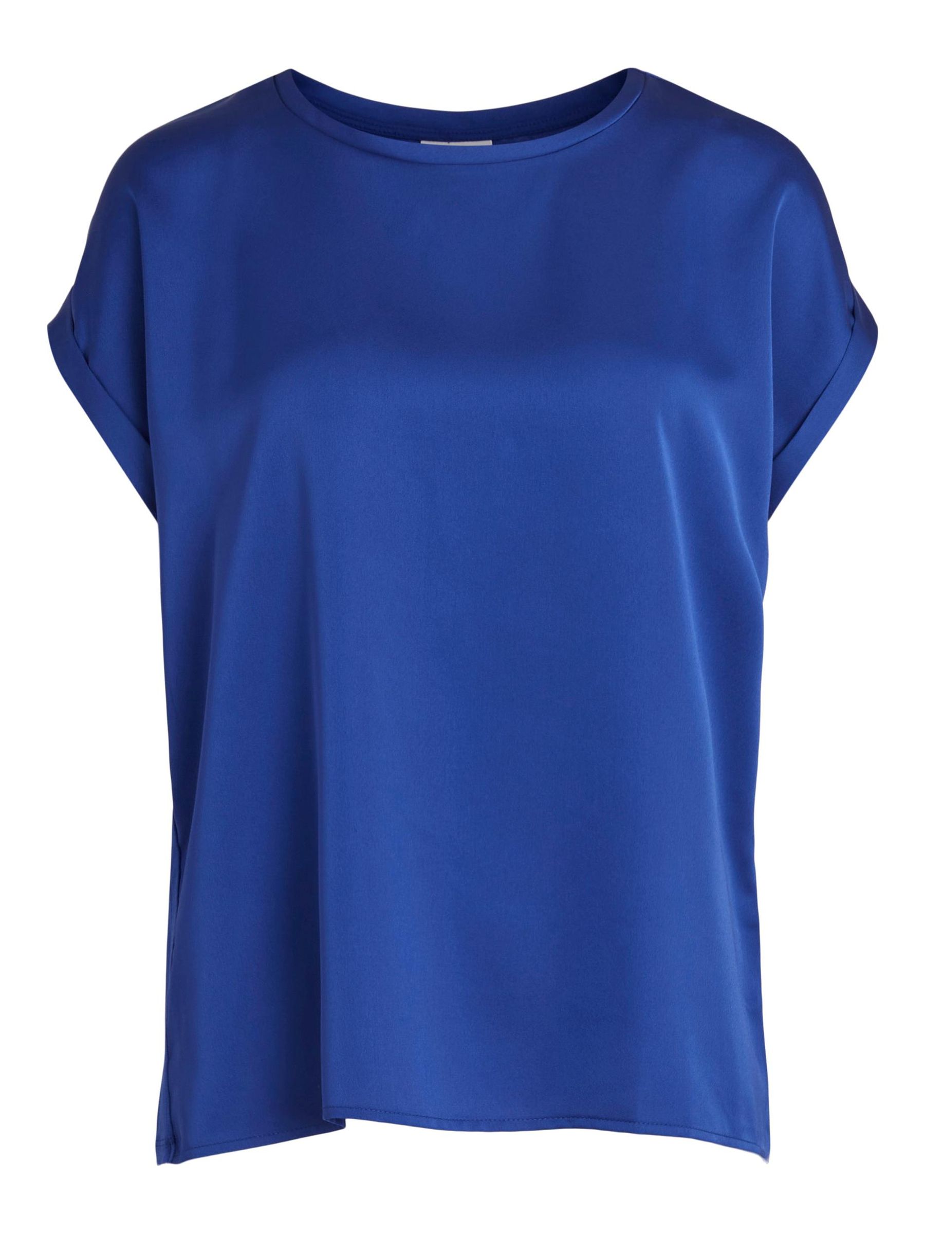 VILA_FallWinter2020_3646742_14059563.jpg Satin Blusen T-Shirt Kurzarm Basic Glänzendes Oberteil VIELLETTE