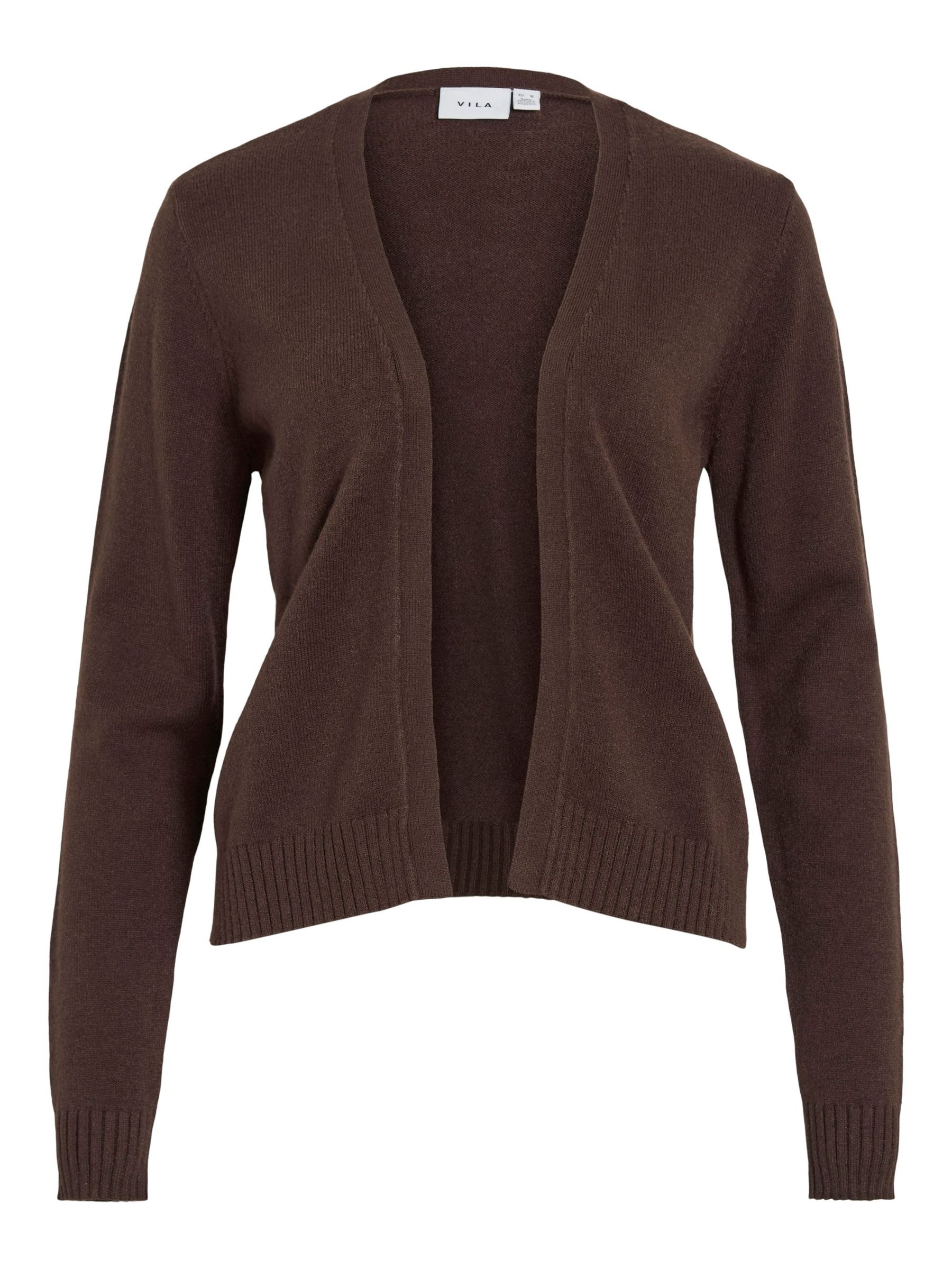 Kurze Feinstrick Cardigan Stretch Basic Jacke ohne Verschluss VIRIL Kurze Feinstrick Cardigan Stretch Basic Jacke ohne Verschluss VIRIL