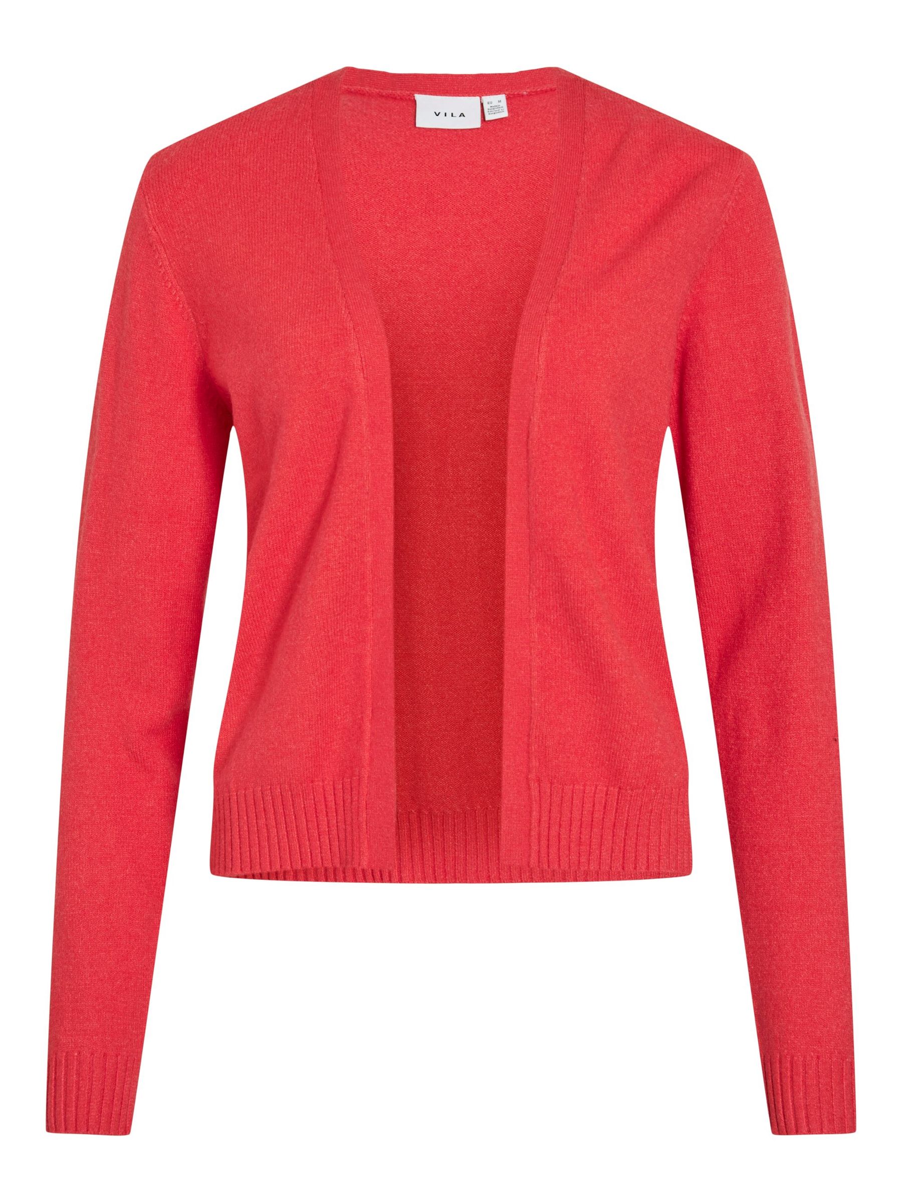 Kurze Feinstrick Cardigan Stretch Basic Jacke ohne Verschluss VIRIL Kurze Feinstrick Cardigan Stretch Basic Jacke ohne Verschluss VIRIL