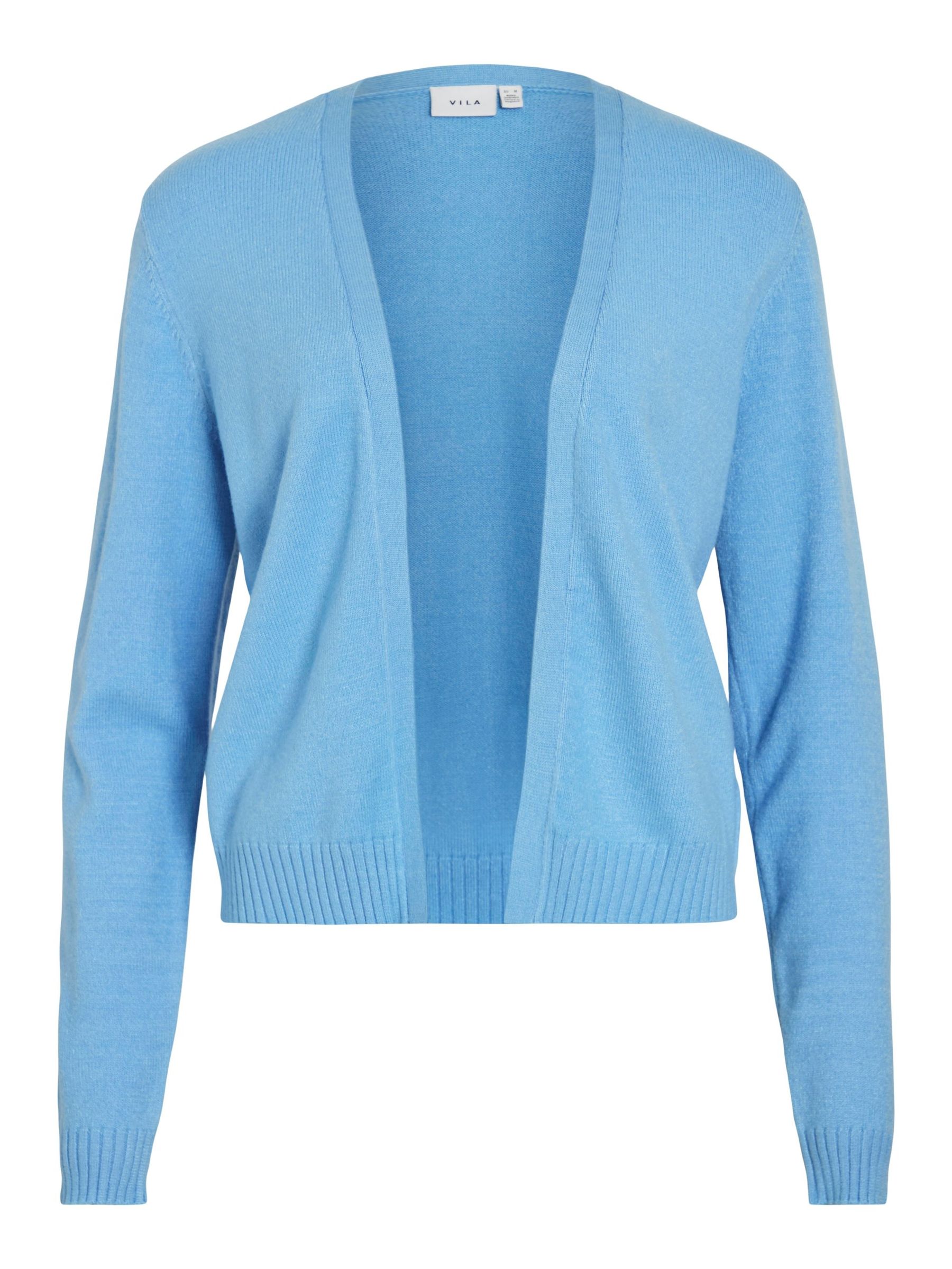 Kurze Feinstrick Cardigan Stretch Basic Jacke ohne Verschluss VIRIL Kurze Feinstrick Cardigan Stretch Basic Jacke ohne Verschluss VIRIL