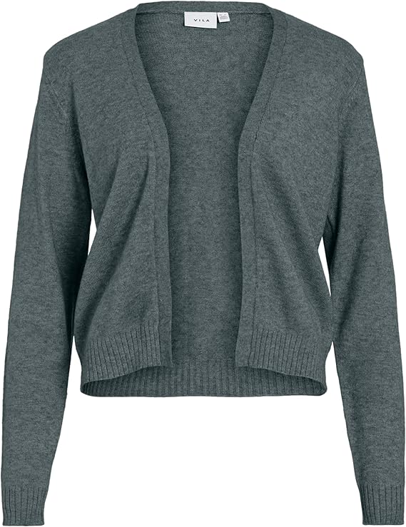 Kurze Feinstrick Cardigan Stretch Basic Jacke ohne Verschluss VIRIL Kurze Feinstrick Cardigan Stretch Basic Jacke ohne Verschluss VIRIL