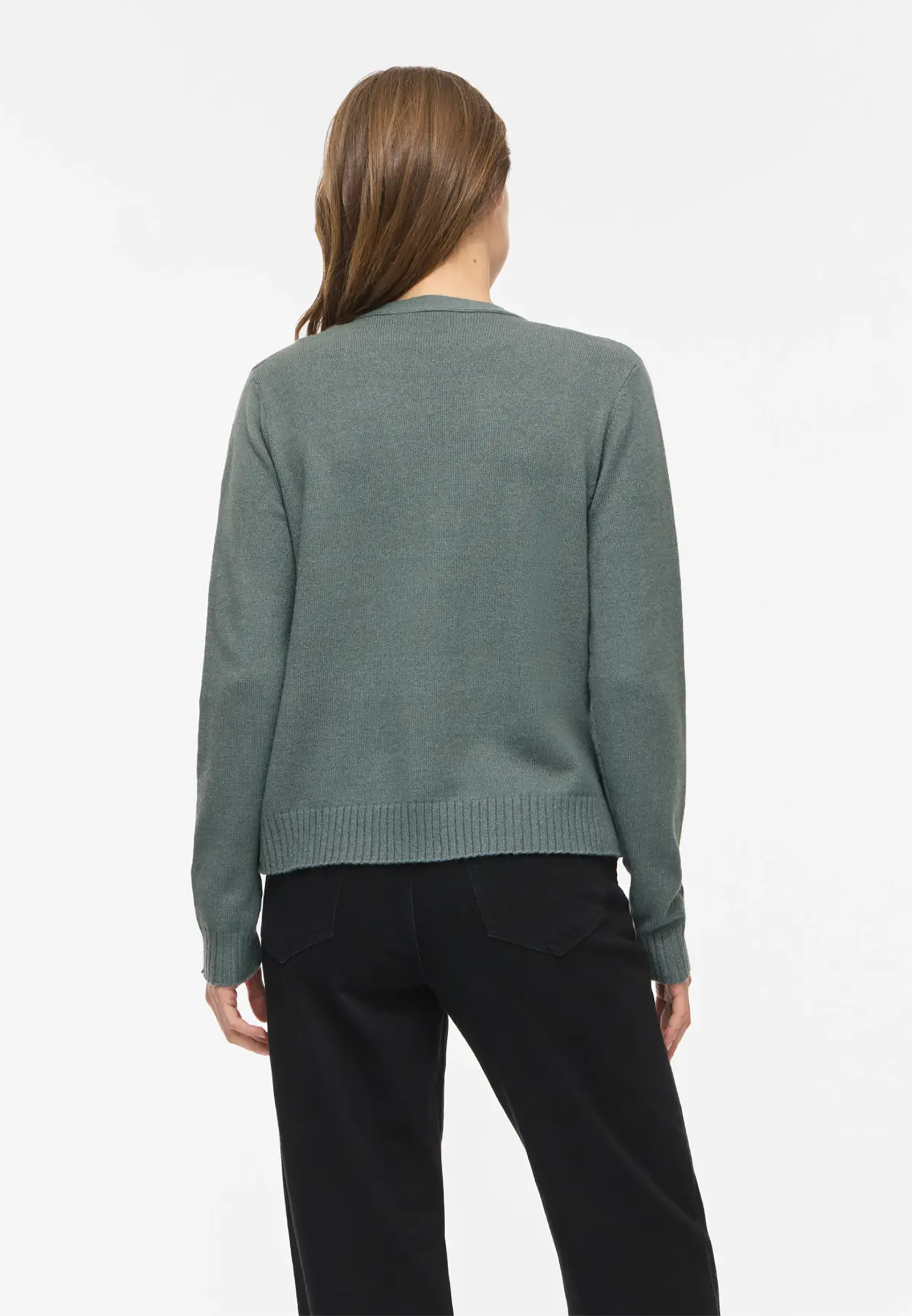 Kurze Feinstrick Cardigan Stretch Basic Jacke ohne Verschluss VIRIL Kurze Feinstrick Cardigan Stretch Basic Jacke ohne Verschluss VIRIL