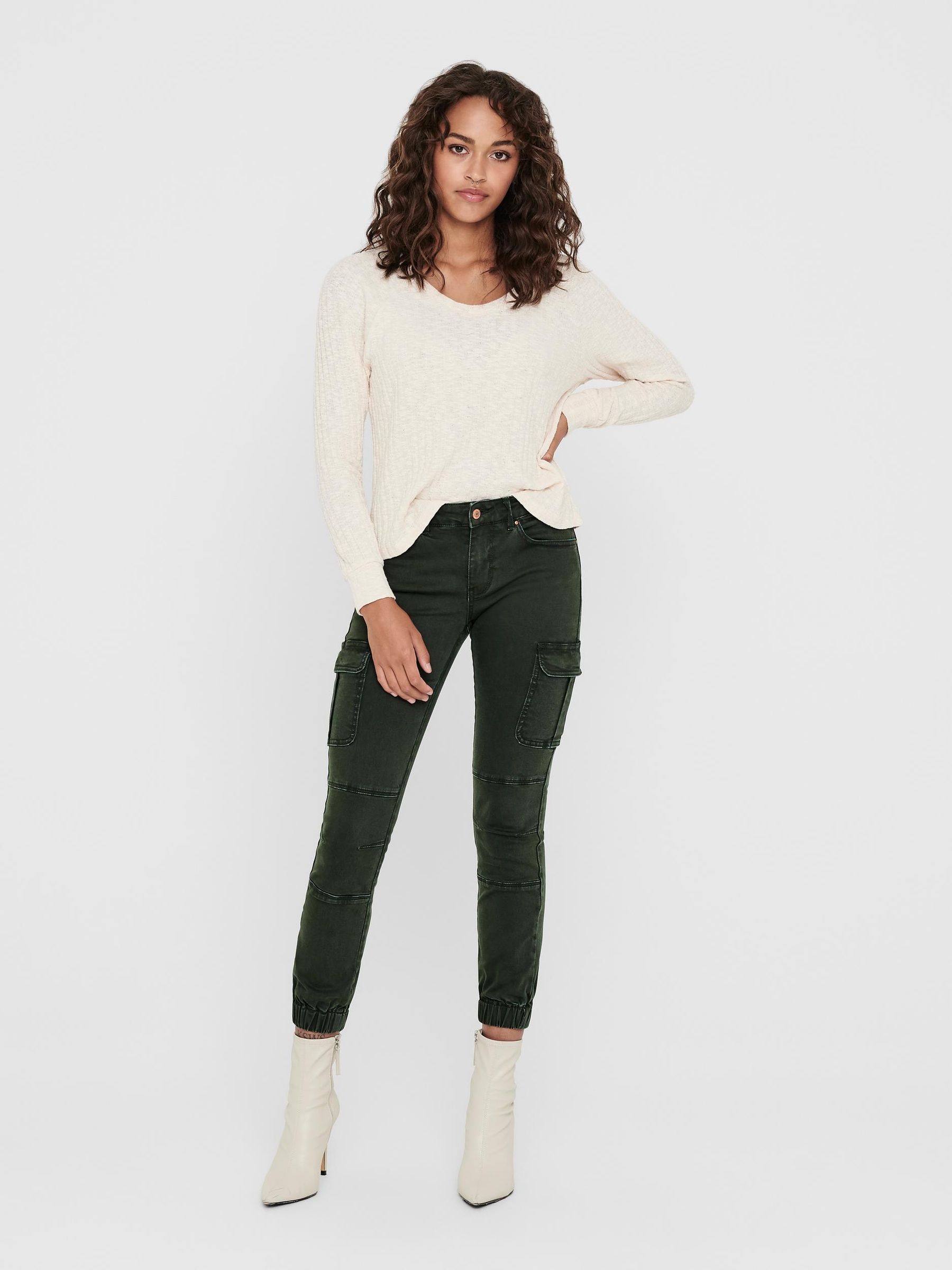 ONLY_SpringSummer2019_3436634_15170889_5.jpg Cargo Denim Jogger Pants Stretch Jeans Mid Waist Karotten Hose