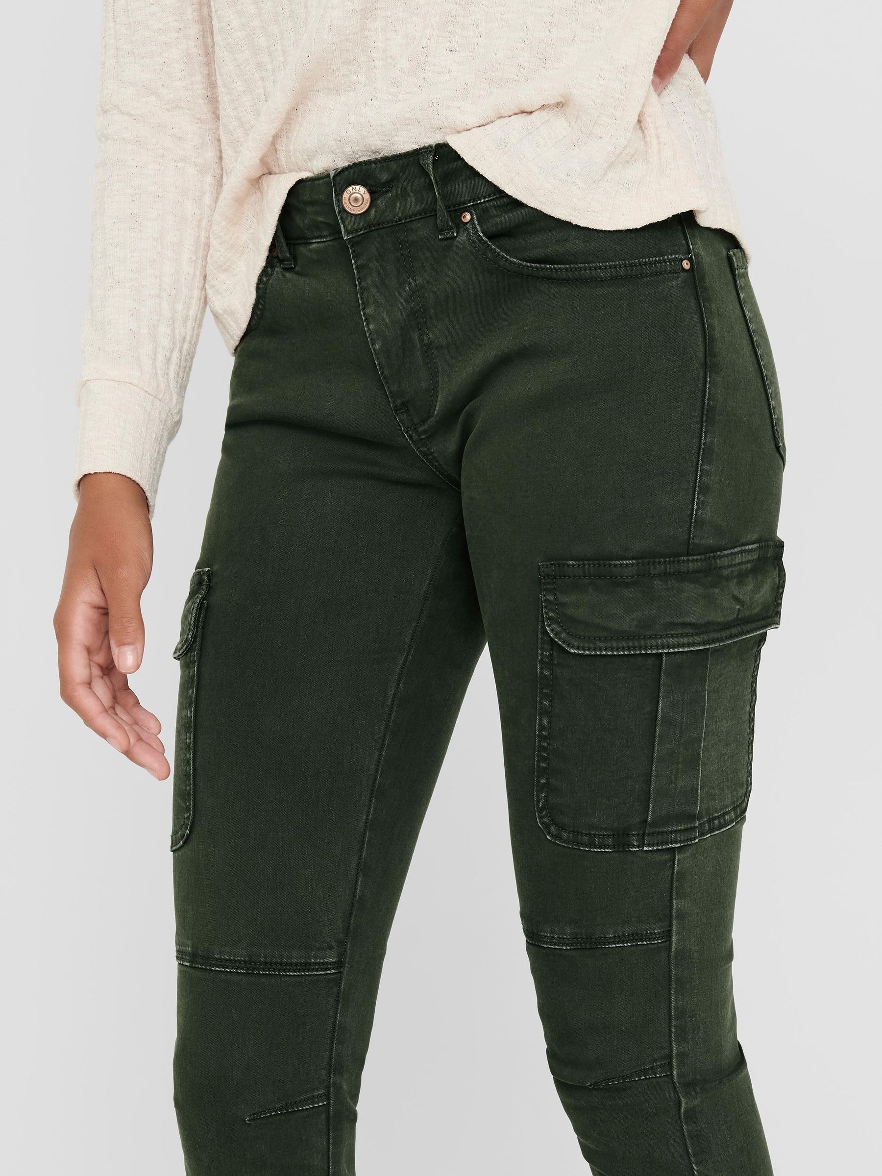 ONLY_SpringSummer2019_3436634_15170889_6.jpg Cargo Denim Jogger Pants Stretch Jeans Mid Waist Karotten Hose