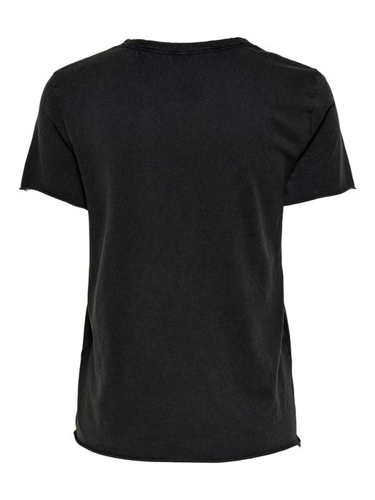 Only ONLY Bedrucktes T-Shirt Kurzarm Printed Rundhals Top mit Schrift – Schwarz, Bild 4