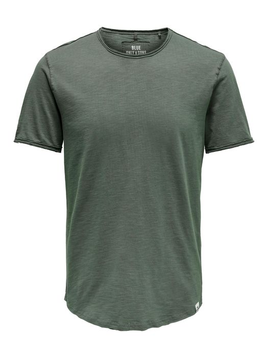 Only & Sons ONLY & SONS Rundhals T-Shirt Langes Kurzarm Shirt Basic aus – Grün, Bild 7