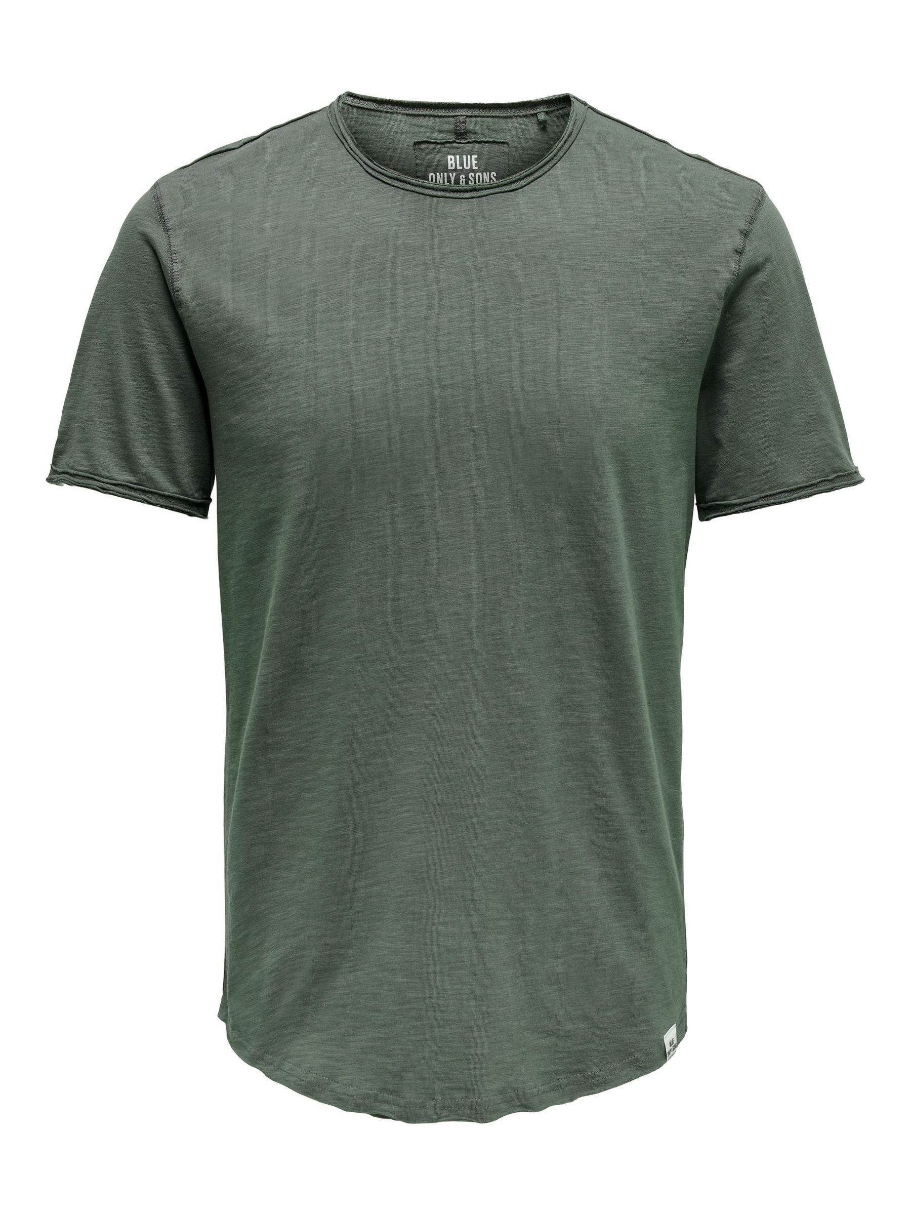 Only & Sons ONLY & SONS Rundhals T-Shirt Langes Kurzarm Shirt Basic aus – Grün, Bild 1