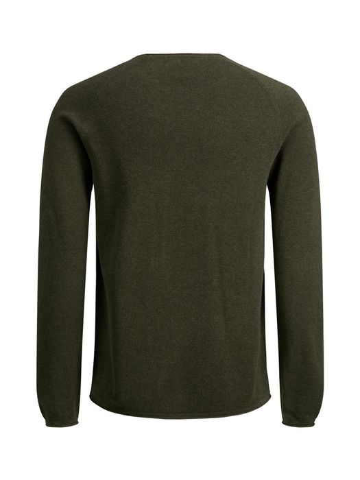 Jack & Jones JACK & JONES Langarm Strickpullover Sweater Baumwolle Shirt – Olive, Bild 8