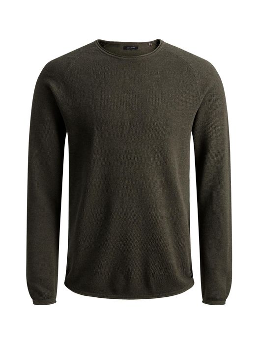 Jack & Jones JACK & JONES Langarm Strickpullover Sweater Baumwolle Shirt – Olive, Bild 7